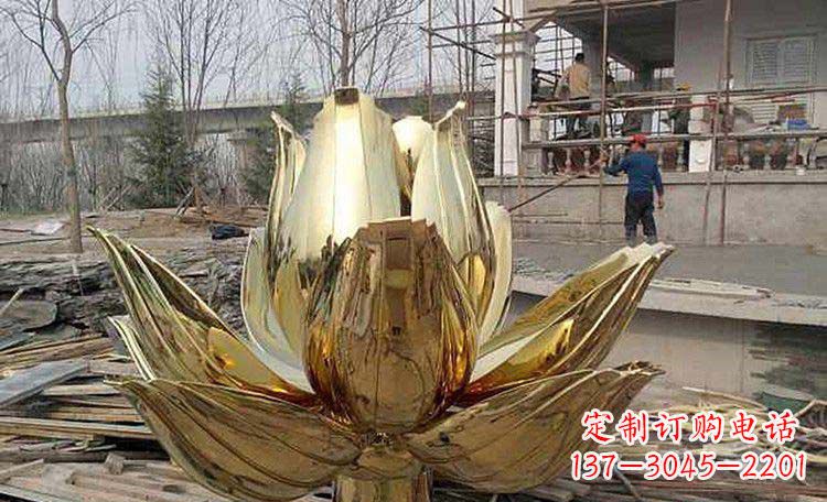 宁夏超大型不锈钢莲花雕塑,惊艳定制空间