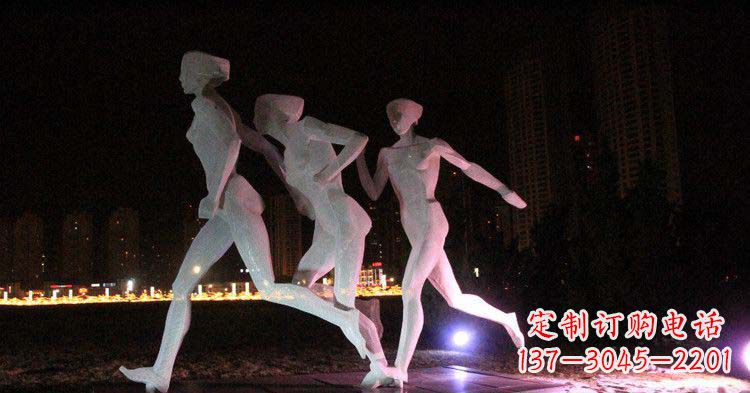 宁夏优雅靓丽的女性不锈钢跑步雕塑