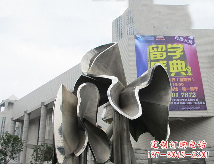 宁夏全新不锈钢荷叶雕塑,缔造完美景观