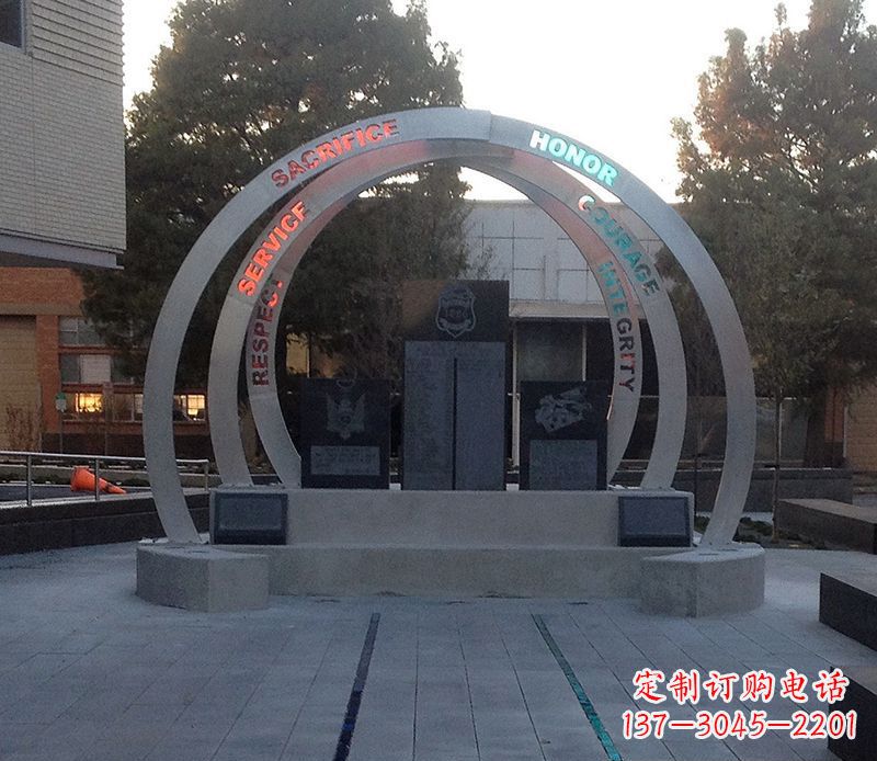 宁夏广场不锈钢圆环雕塑