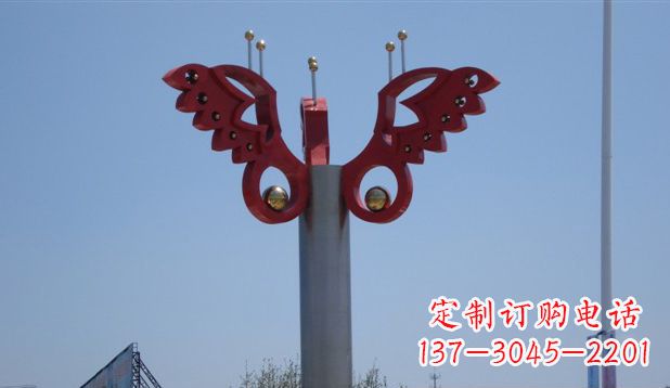 宁夏广场抽象不锈钢蝴蝶雕塑