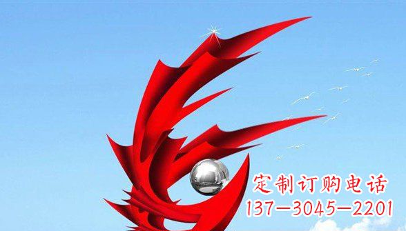 宁夏传统凤凰不锈钢雕塑,带来中国传统文化的神秘气息