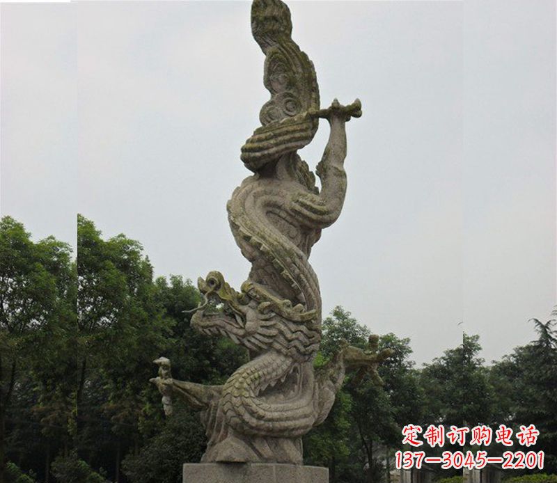 宁夏中领雕塑|古典美感的大理石龙雕塑