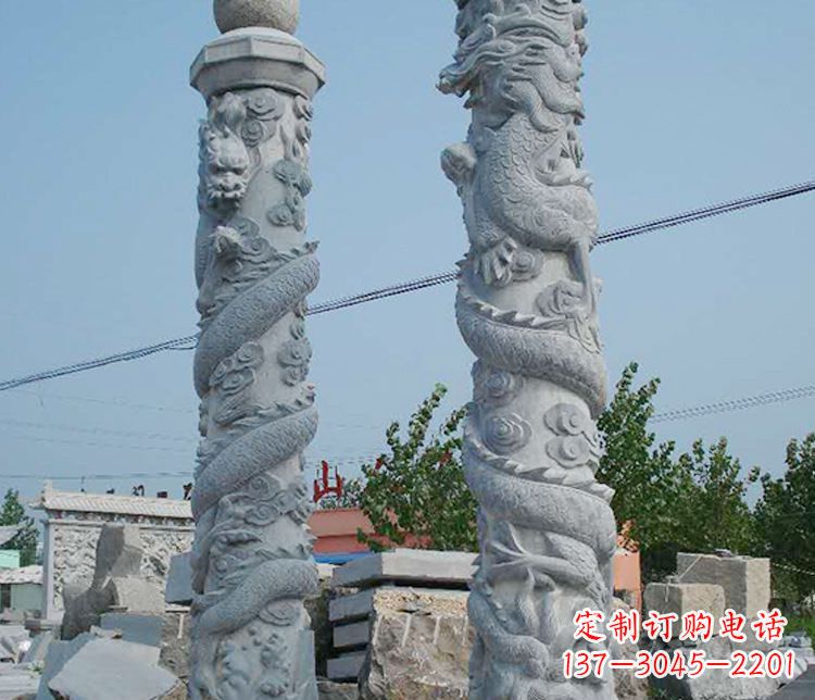 宁夏高级雕刻工艺的大理石盘龙柱