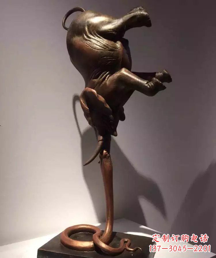 宁夏中领雕塑铜质大象倒立雕塑