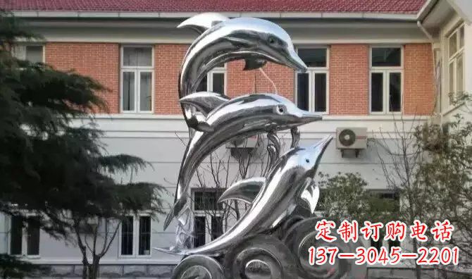 宁夏中领雕塑的海豚不锈钢雕塑是一件新颖而精致…