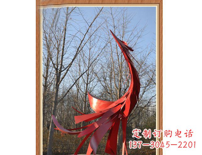 宁夏广场景观不锈钢凤凰雕塑