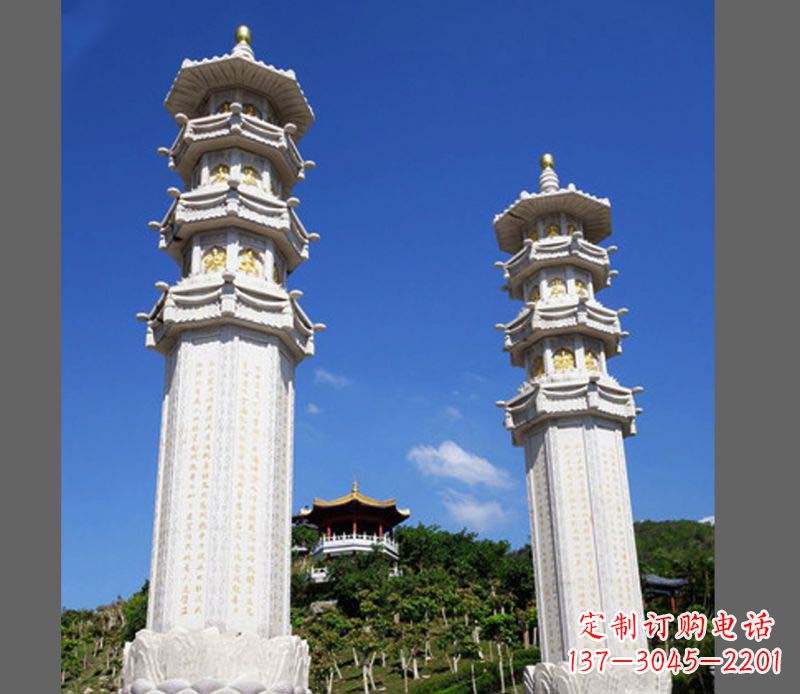 宁夏广场景观大理石宝塔石雕