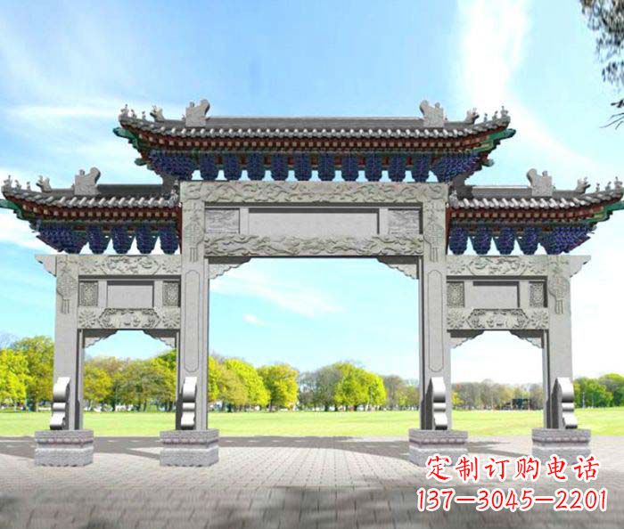 宁夏广场景观大理石牌楼石雕