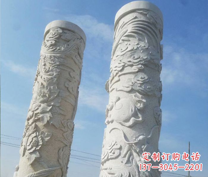 宁夏广场景观龙柱石雕