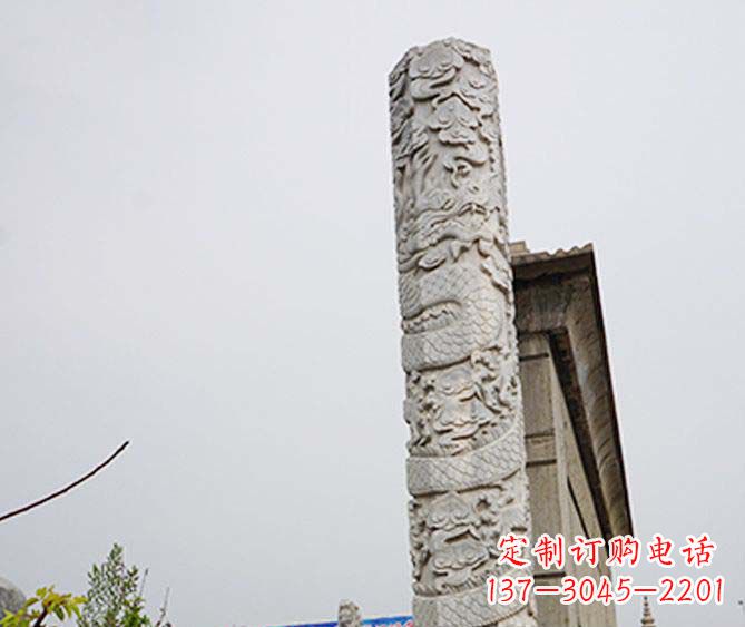宁夏精美艺术品,象征霸气,盘龙柱石雕