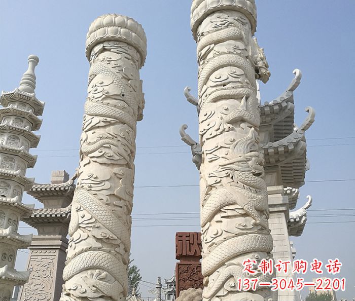 宁夏传承雄风,精美绝伦的盘龙柱石雕