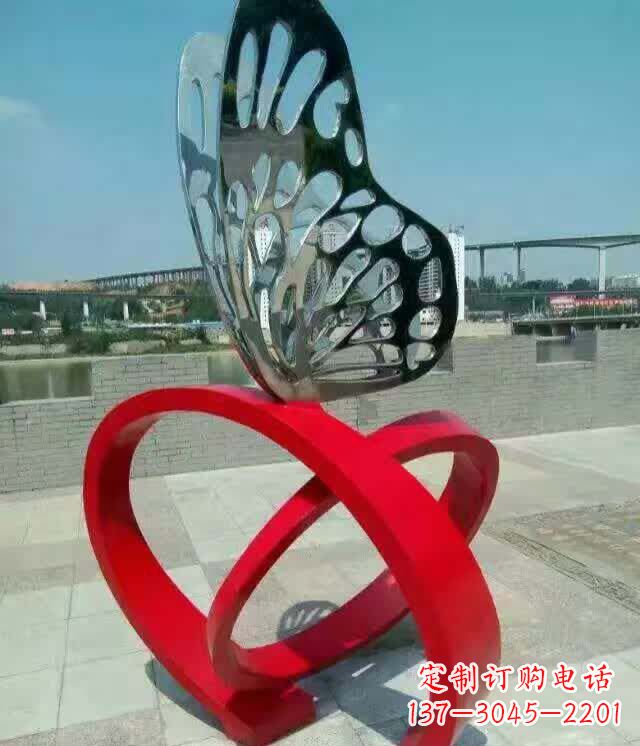 宁夏广场烤漆不锈钢蝴蝶雕塑