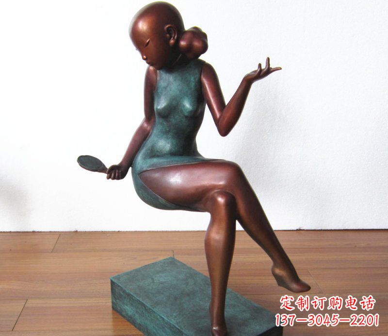 宁夏高雅美女铜雕,展现优雅唯美