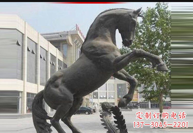 宁夏中领雕塑出品:可爱动物铜雕跳跃马