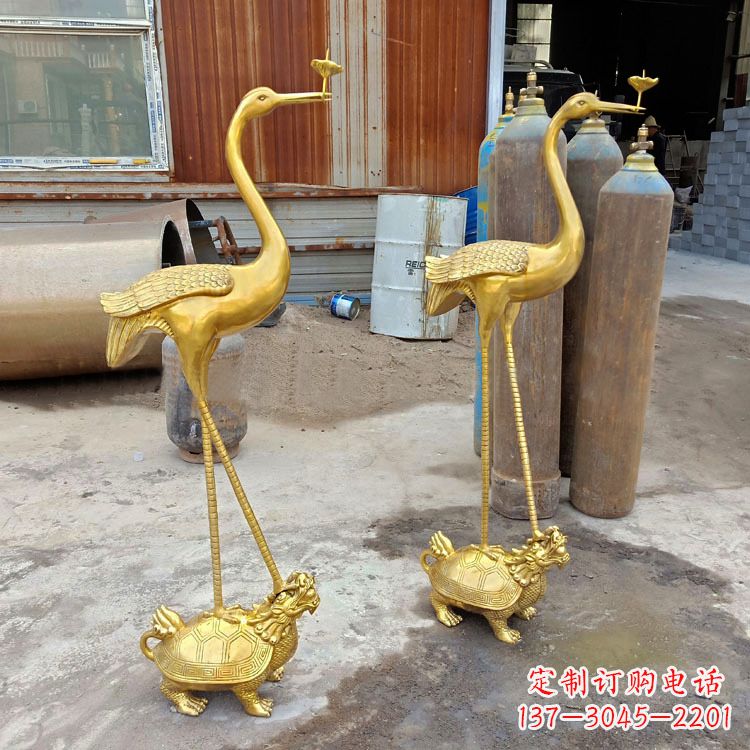 宁夏龟鹤延年仙鹤铜雕