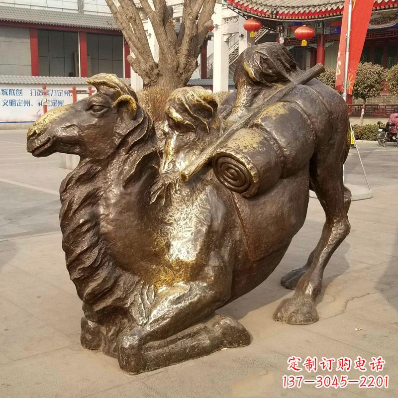 宁夏跪俯的骆驼铜雕