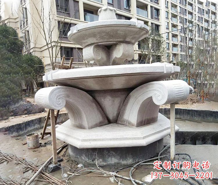 宁夏海马石雕喷泉,喷水灿烂缤纷