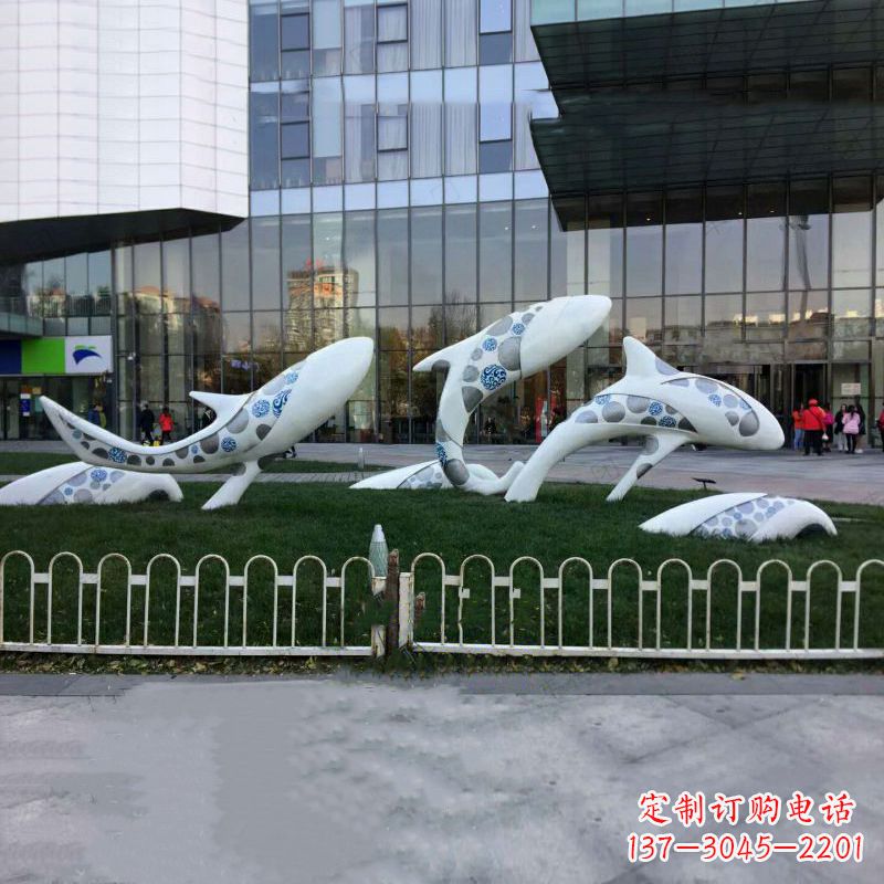 宁夏城市绿地观赏海豚雕塑