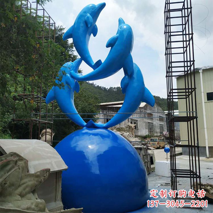 宁夏海豚钢筋玻璃景观雕塑