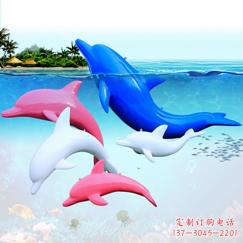 宁夏海豚彩绘玻璃钢雕塑