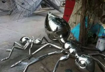 宁夏中领雕塑|不锈钢蚂蚁雕塑