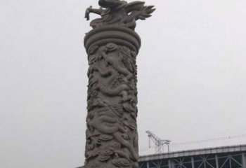 宁夏中领雕塑|仿古盘龙柱石雕