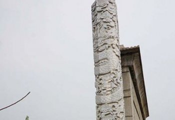 宁夏精美艺术品，象征霸气，盘龙柱石雕