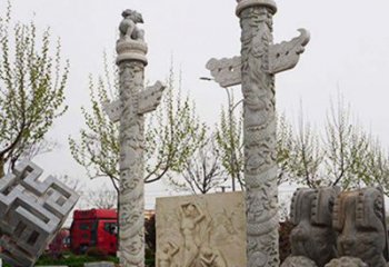 宁夏盘龙柱石雕华丽装点美丽家园