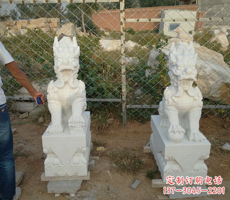 宁夏中领雕塑汉白玉麒麟招财石雕