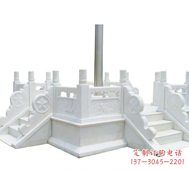 宁夏精美的汉白玉升旗台雕塑
