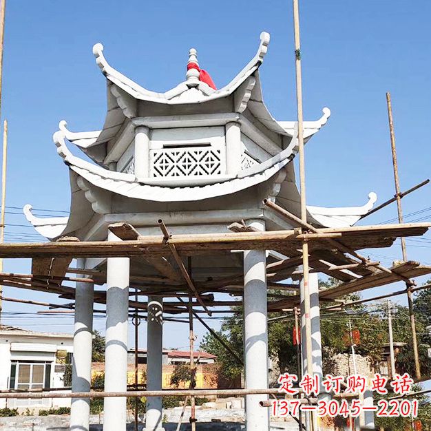 宁夏汉白玉大理石凉亭雕塑