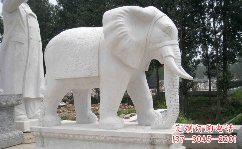 宁夏汉白玉大象雕塑
