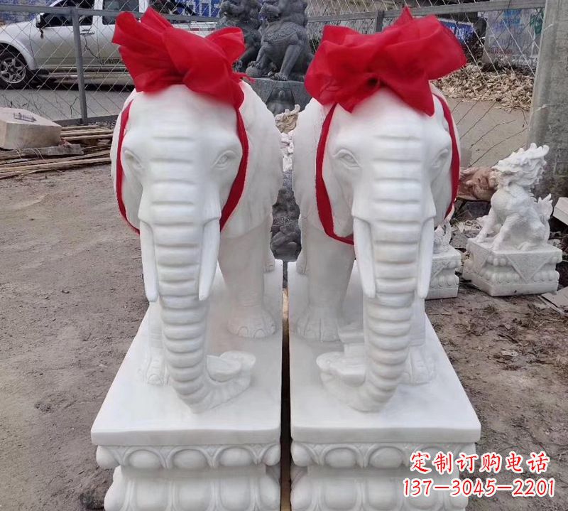宁夏汉白玉大象石雕