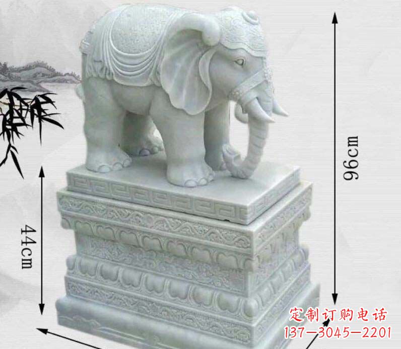 宁夏汉白玉大象门口镇宅石雕