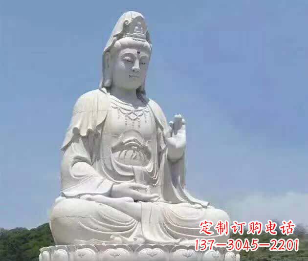 宁夏精致汉白玉观音雕塑