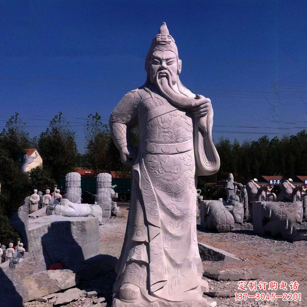 宁夏中领雕塑-精致关羽石雕塑