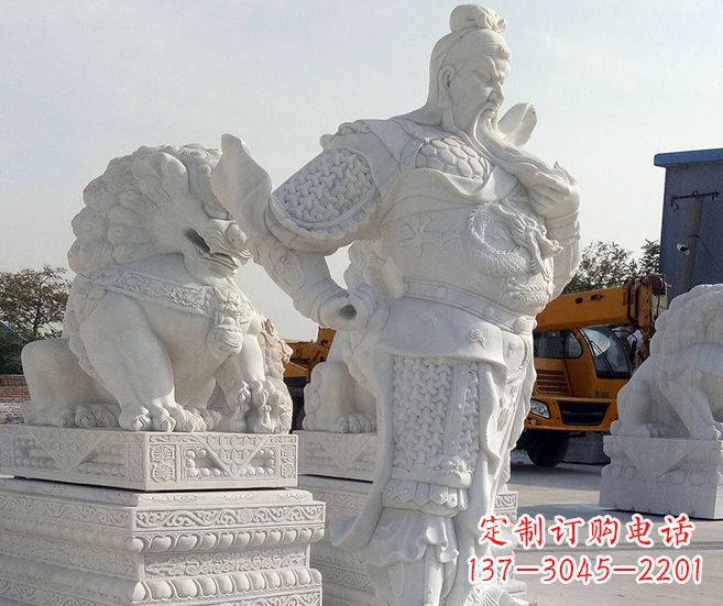 宁夏汉白玉关公武财神石雕