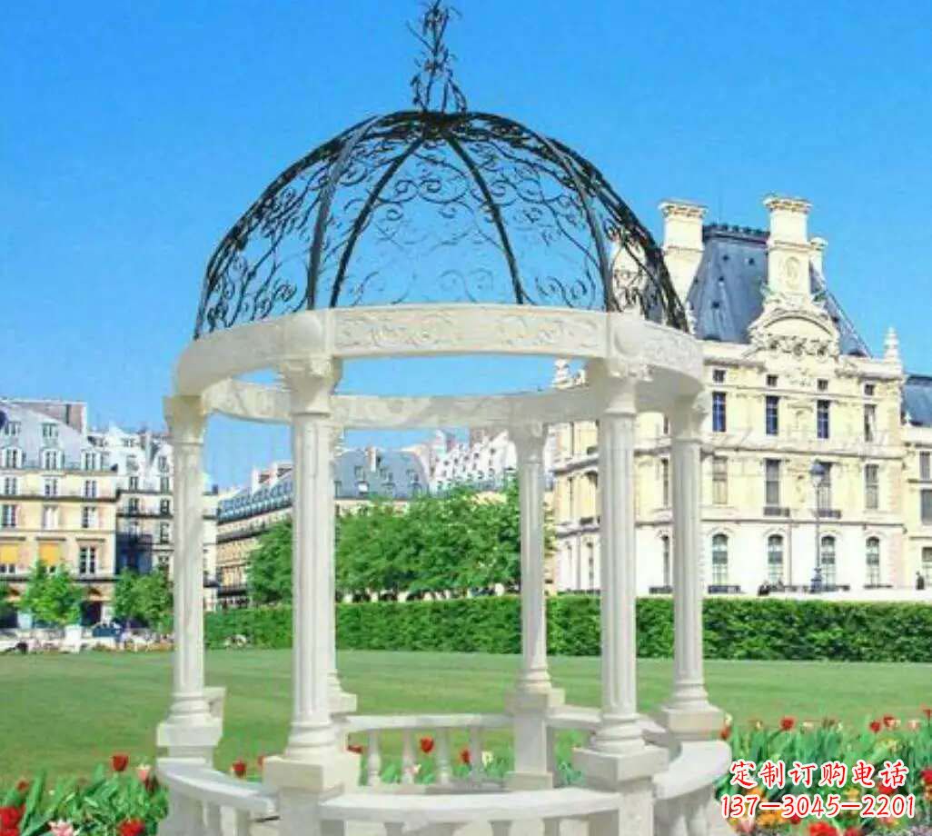 宁夏汉白玉欧式雕塑凉亭,搭建完美凉夏