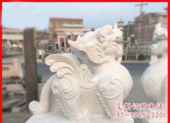 宁夏汉白玉貔貅门口招财石雕