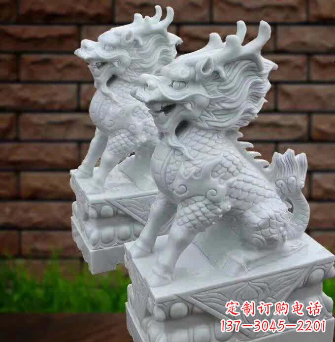 宁夏中领雕塑推出的汉白玉麒麟雕塑,精美的外形…