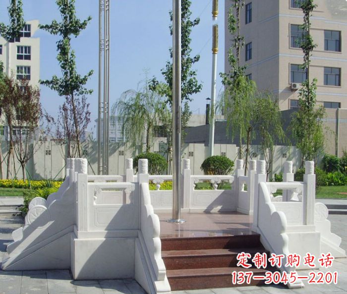 宁夏汉白玉升旗台校园石雕 (2)