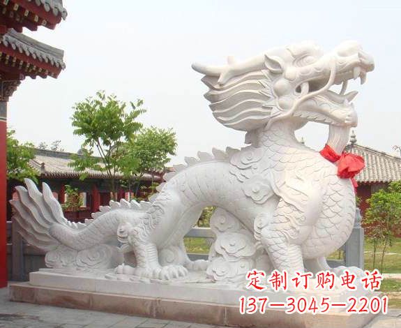 宁夏汉白玉生肖龙雕,精致传承岁月之美