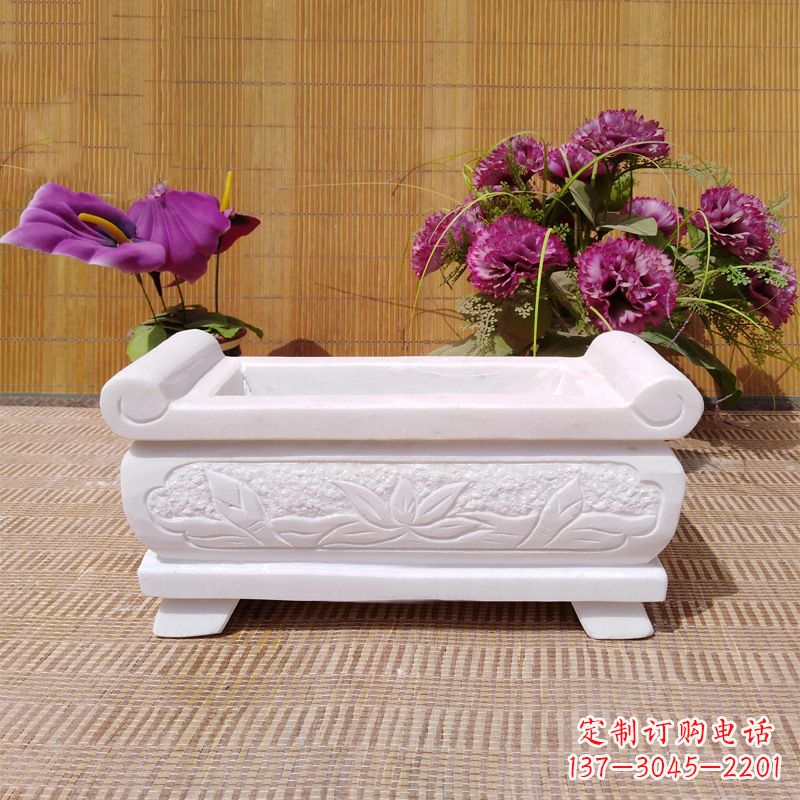 宁夏汉白玉石特色香炉雕塑