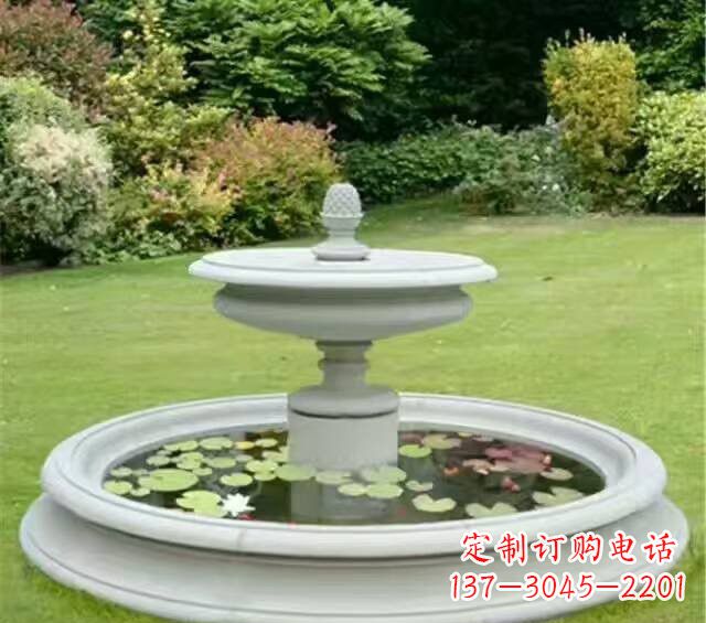 宁夏汉白玉双层喷泉雕塑
