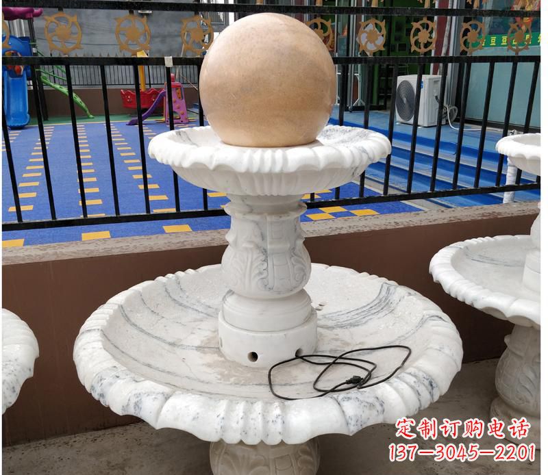 宁夏高贵典雅的汉白玉风水球雕塑