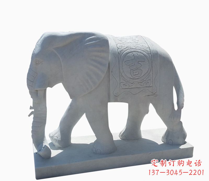 宁夏汉白玉招财动物大象