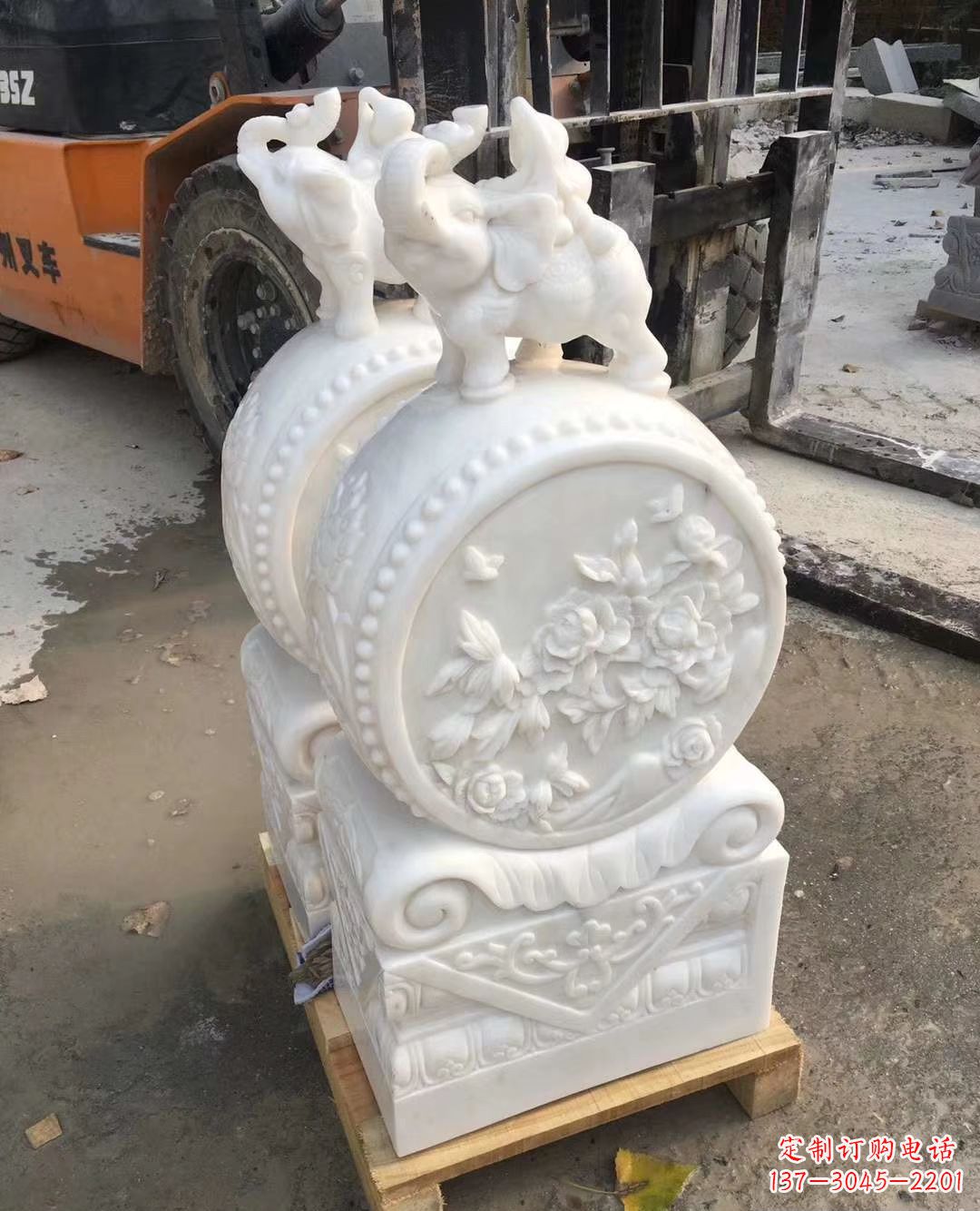 宁夏精致小象招财石门墩,树立你的百年吉祥