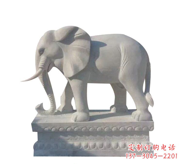 宁夏精美绝伦的汉白玉大象雕塑
