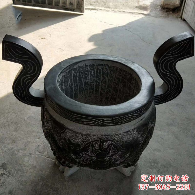 宁夏中领雕塑:非凡的黑色石头香炉雕塑